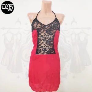 قميص شوميز احمر ازرق و سترينك - Chemise de nuit Rouge et bleu